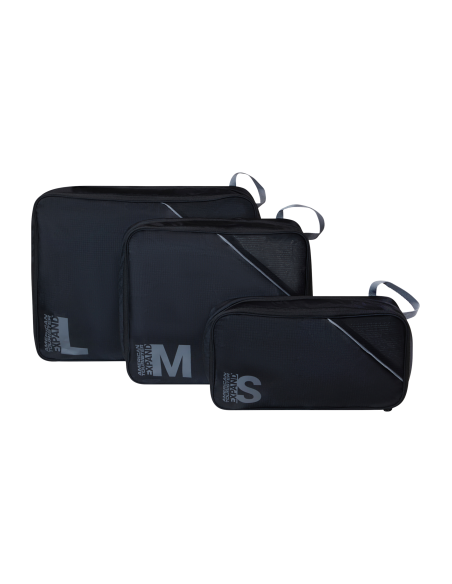 3 organisateurs Packing Cubes American Tourister Noir/Gris, référence 159211-1062