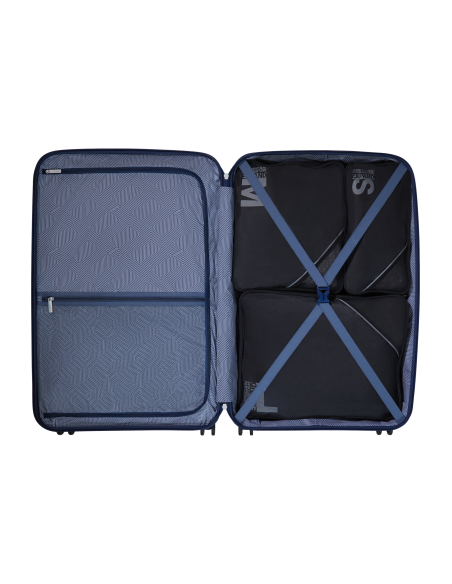 3 organisateurs Packing Cubes American Tourister Noir/Gris, cubes rangés dans une valise