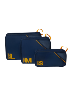 3 organisateurs Packing Cubes American Tourister Navy/Orange, référence 159211-6032