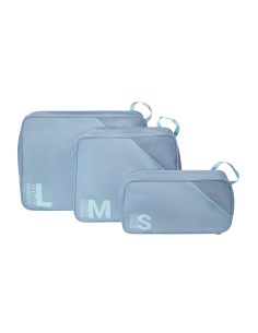 3 organisateurs Packing Cubes American Tourister Stone Blue/Blue, référence 159211-A922