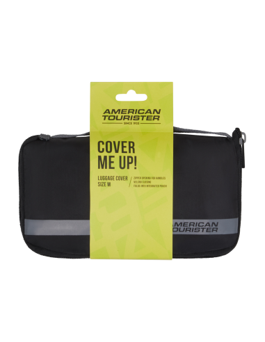 Housse valise M Luggage Cover American Tourister Noir/Gris, présentation sous emballage