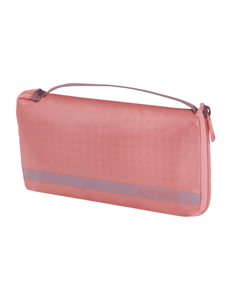 Housse valise L Luggage Cover American Tourister Pink/Mauve, housse repliée dans sa pochette