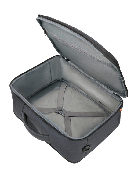 Sac cabine 3-Way 15,6 pouces American Tourister At Work Nxt Grey Melange, compartiment principal ouvert