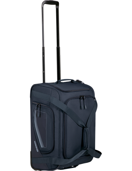 Sac de voyage cabine 2 roues 55 cm American Tourister City Racer Marine, poignée télescopique déployée