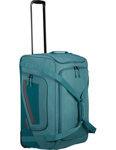 Sac de voyage 2 roues 68 cm American Tourister City Racer Pétrole, poignée télescopique déployée