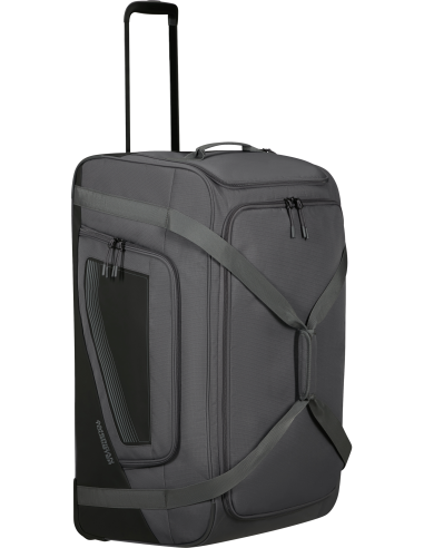 Sac de voyage 2 roues 77 cm American Tourister City Racer Noir, poignée télescopique déployée