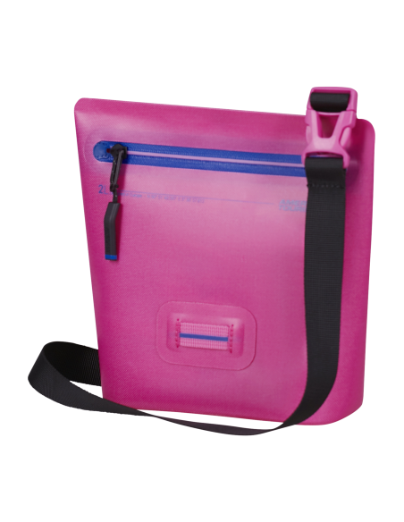 Sac épaule S American Tourister Colourdry Electric Fuchsia, vue de trois quarts