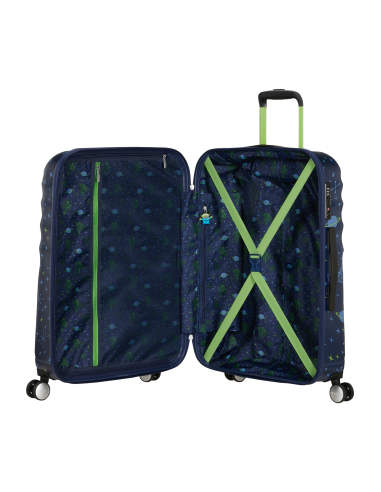 Valise soute 67 cm American Tourister Disney Wavebreaker Buzz Lightyear, intérieur ouvert et rangements