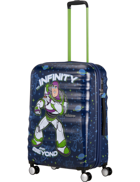 Valise soute 67 cm American Tourister Disney Wavebreaker Buzz Lightyear, poignée télescopique déployée