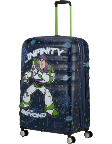 Valise soute 77 cm American Tourister Disney Wavebreaker Buzz Lightyear, poignée télescopique déployée