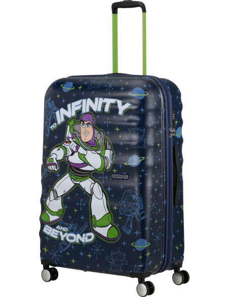 Valise soute 77 cm American Tourister Disney Wavebreaker Buzz Lightyear, poignée télescopique déployée