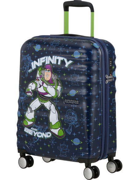 Valise cabine 55 cm American Tourister Disney Wavebreaker Buzz Lightyear, vue de trois quarts