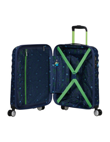 Valise cabine 55 cm American Tourister Disney Wavebreaker Buzz Lightyear, intérieur ouvert et rangements