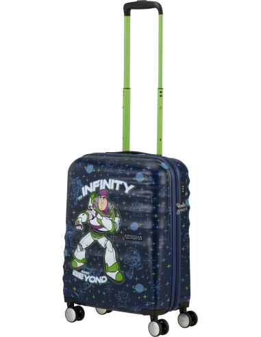 Valise cabine 55 cm American Tourister Disney Wavebreaker Buzz Lightyear, poignée télescopique déployée