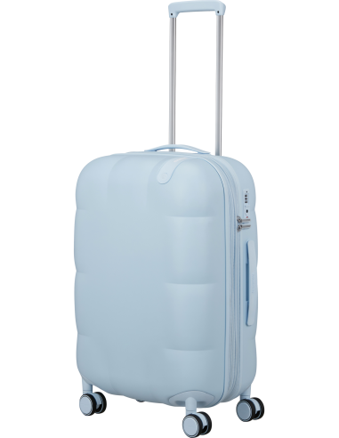 Valise soute extensible 67 cm American Tourister Dreami Blue Dream, poignée télescopique déployée