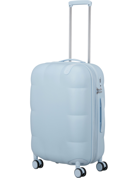 Valise soute extensible 67 cm American Tourister Dreami Blue Dream, poignée télescopique déployée