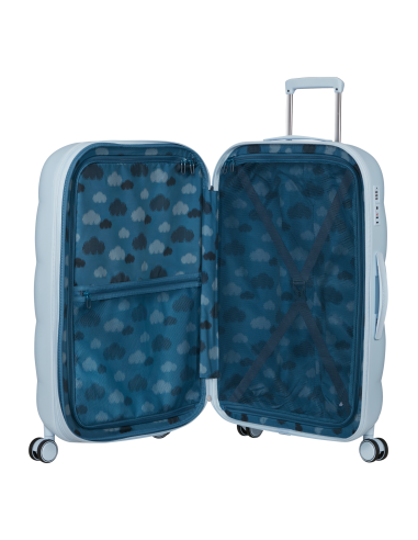 Valise soute extensible 77 cm American Tourister Dreami Blue Dream, intérieur ouvert et rangements