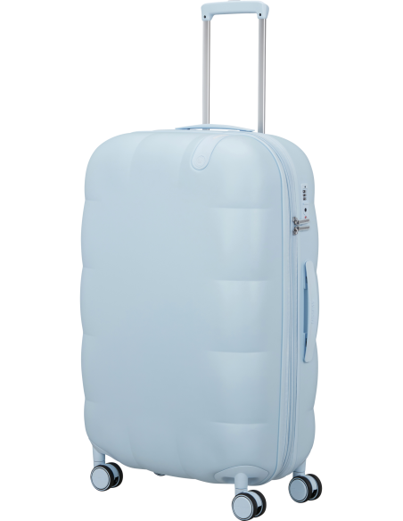 Valise soute extensible 77 cm American Tourister Dreami Blue Dream, poignée télescopique déployée