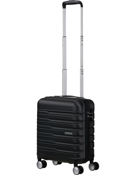 Valise sous-siège 45 cm American Tourister Flashline Shadow Black, poignée télescopique déployée