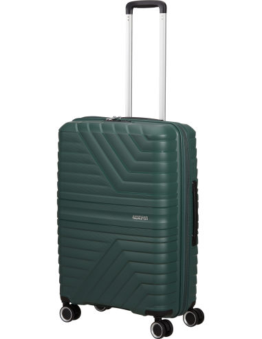 Valise soute extensible 67 cm American Tourister Flytwist Afterdark Pine, poignée télescopique déployée