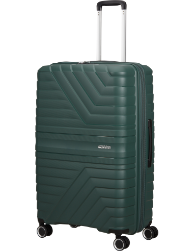 Valise soute extensible 78 cm American Tourister Flytwist Afterdark Pine, poignée télescopique déployée