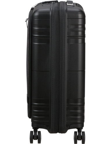 Valise cabine extensible 55 cm American Tourister Hello Cabin Grey Melange, vue de profil