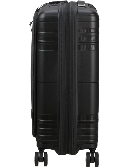 Valise cabine extensible 55 cm American Tourister Hello Cabin Grey Melange, vue de profil
