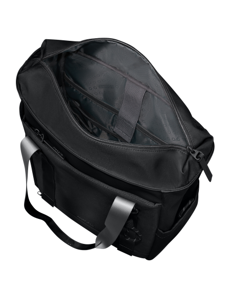 Cabas PC 14,1 pouces American Tourister Minima Noir, intérieur ouvert et rangements
