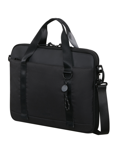 Sacoche PC extensible 15,6 pouces American Tourister Minima Noir, vue de trois quarts