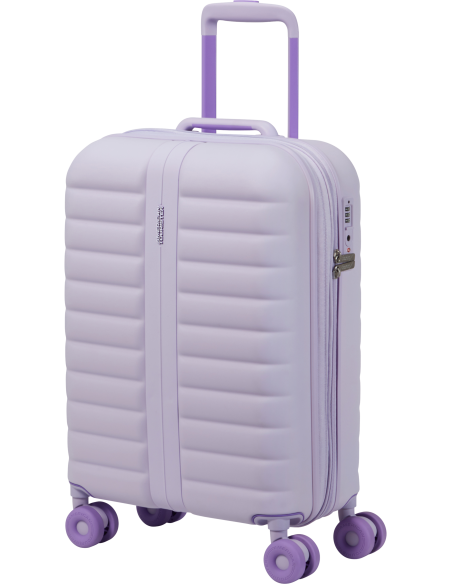 Valise cabine extensible 55 cm American Tourister Neovibe Fresh Lilac, vue de trois quarts