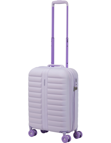Valise cabine extensible 55 cm American Tourister Neovibe Fresh Lilac, poignée télescopique déployée