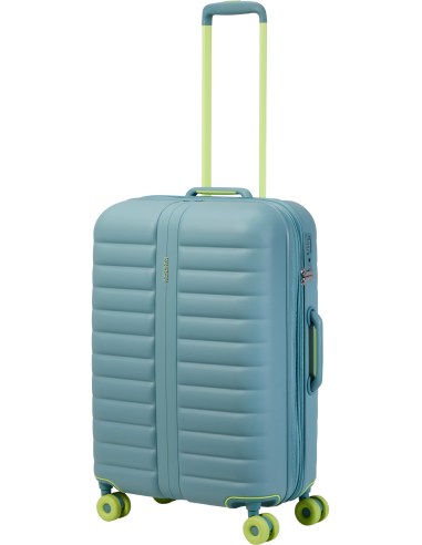 Valise soute extensible 67 cm American Tourister Neovibe Muted Mint, poignée télescopique déployée