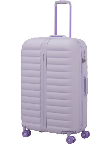 Valise soute extensible 78 cm American Tourister Neovibe Fresh Lilac, poignée télescopique déployée