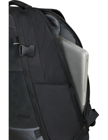 Sac à dos PC extensible 17,3 pouces American Tourister Pacepro Flash Black, accès au compartiment ordinateur