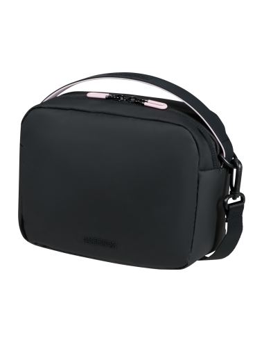 Pochette bandoulière 20 cm American Tourister Puffypop Noir, vue de trois quarts
