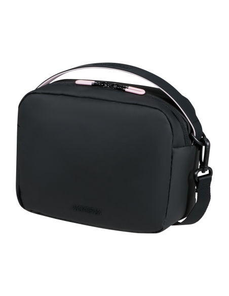 Pochette bandoulière 20 cm American Tourister Puffypop Noir, vue de trois quarts