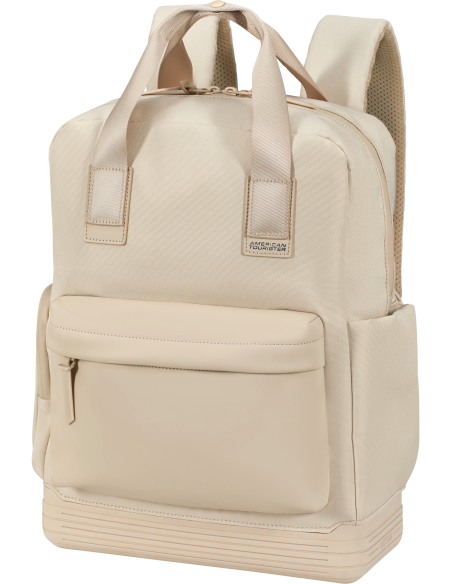 Sac à dos PC 15 pouces American Tourister Soulpack Beige, vue de trois quarts