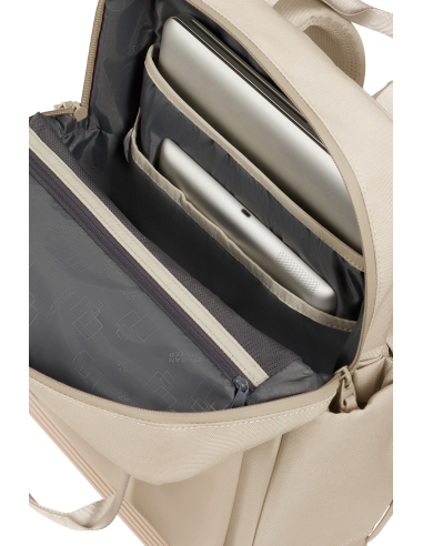 Sac à dos PC 15 pouces American Tourister Soulpack Beige, accès au compartiment ordinateur