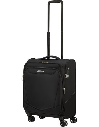 Valise cabine 4 roues 55 cm American Tourister SummerRide Noir, poignée télescopique entièrement sortie