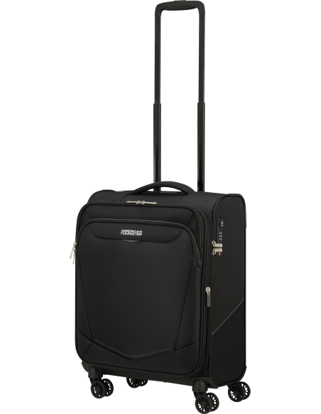 Valise cabine 4 roues 55 cm American Tourister SummerRide Noir, poignée télescopique entièrement sortie