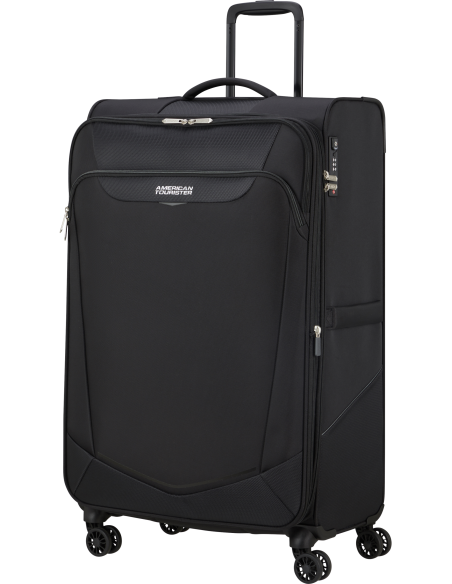 Valise soute XL 80 cm American Tourister SummerRide Noir, vue de trois quarts