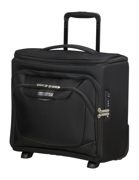 Valise sous-siège 36/55 cm American Tourister SummerRide Noir, vue de trois quarts