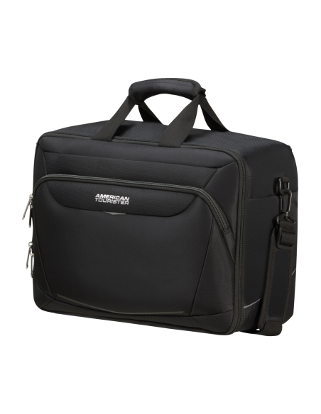 Sac cabine 3-en-1 40 cm American Tourister SummerRide Noir, vue de trois quarts