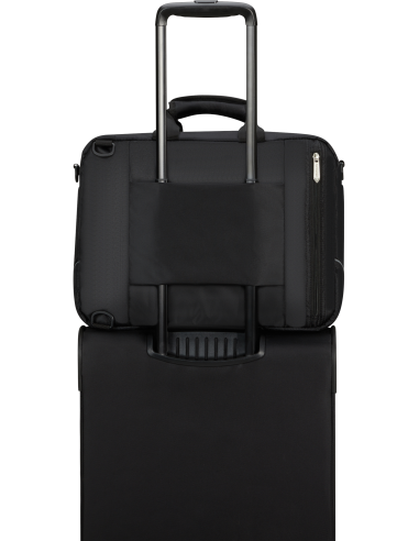 Sac cabine 3-en-1 40 cm American Tourister SummerRide Noir, passant fixé sur une valise