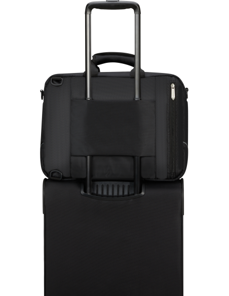 Sac cabine 3-en-1 40 cm American Tourister SummerRide Noir, passant fixé sur une valise