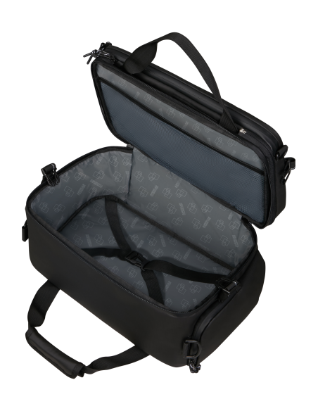 Sac cabine 3-en-1 PC 14 pouces American Tourister Upventure Noir, compartiment ouvert et sangles