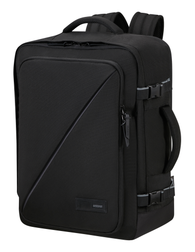 Sac à dos M PC 15,6 pouces American Tourister Take2cabin Noir, compartiment ouvert et sangles