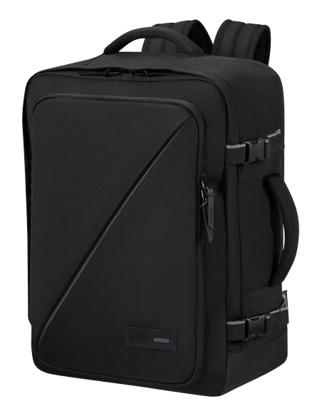 Sac à dos M PC 15,6 pouces American Tourister Take2cabin Noir, compartiment ouvert et sangles