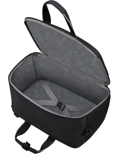 Sac cabine 3-en-1 PC 14 pouces American Tourister Take2cabin Noir, compartiment ouvert et sangles