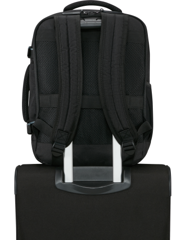 Sac à dos S/M PC 15,6 pouces American Tourister Take2cabin Noir, passant sur une valise